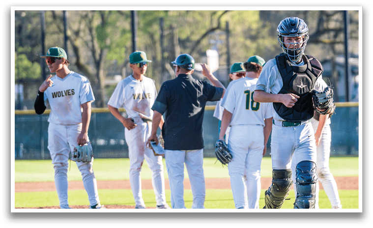 A group of baseball players wearing white uniforms are standing on a field. AI generated content