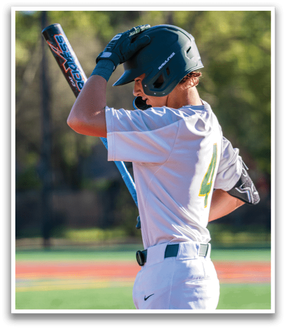 A baseball player holding a bat and wearing a helmet. AI generated content