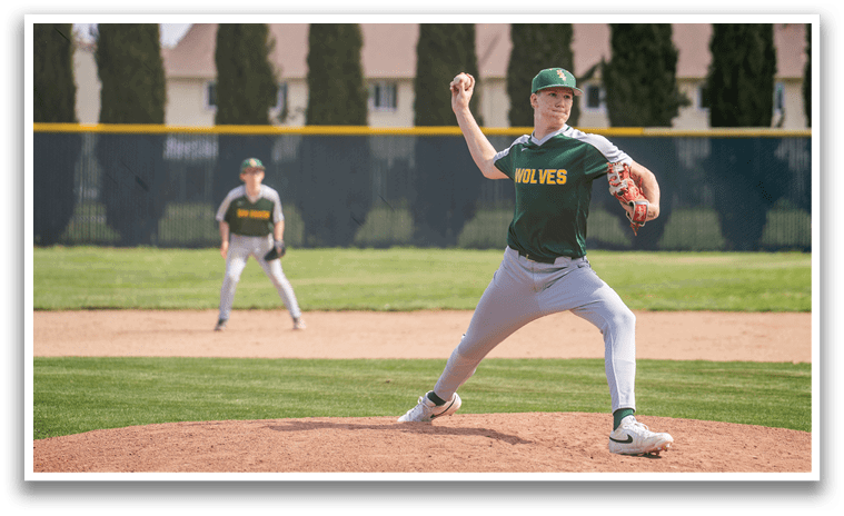 A baseball pitcher in a green and white uniform is about to throw a pitch. AI generated content