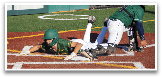 A baseball player slides into home plate, trying to score a run. AI generated content