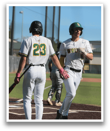 Baseball players on a field, one holding a bat, another holding a baseball glove, and a third player running. AI generated content