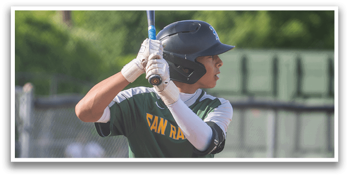 A baseball player is holding a bat and getting ready to swing. AI generated content