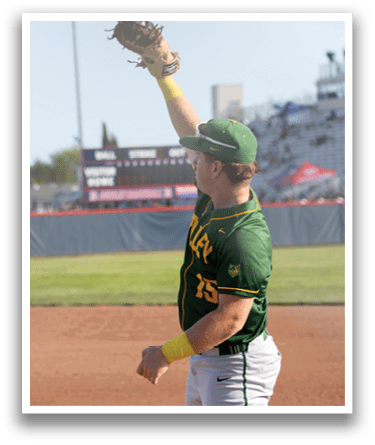 A baseball player in a green and yellow uniform is throwing a ball. AI generated content