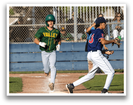 A baseball player is running to first base while another player is holding a baseball bat. AI generated content