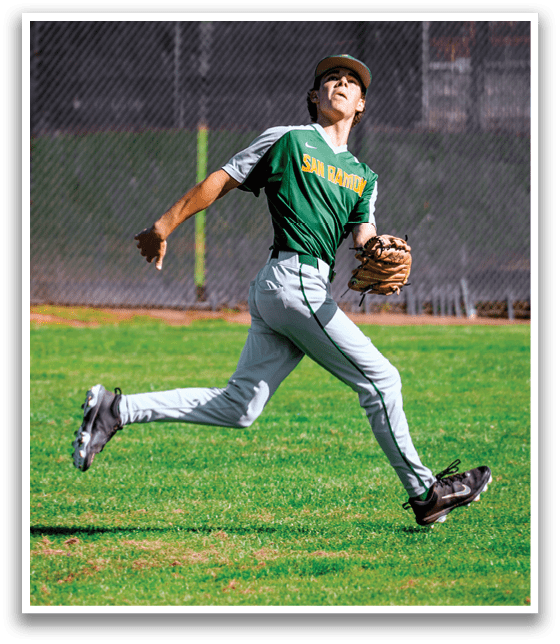 A baseball player in a green and white uniform is running on the field, wearing a glove. AI generated content