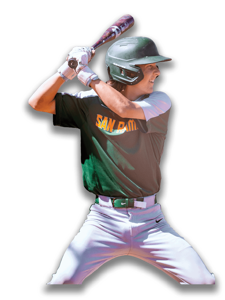 A baseball player in a green and yellow shirt is swinging a bat. AI generated content
