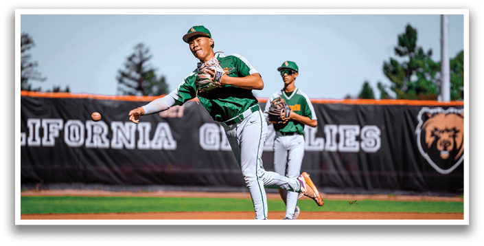 Two baseball players are on a field, one throwing a ball and the other ready to catch it. AI generated content