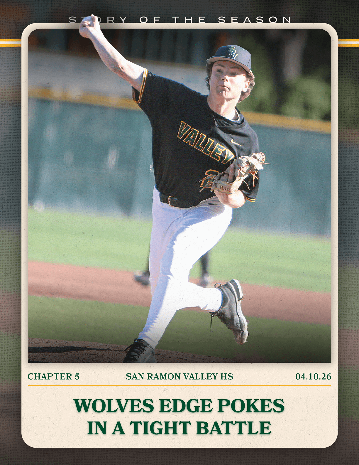 A baseball player in a black shirt and white pants is throwing a ball. Description generated by AI