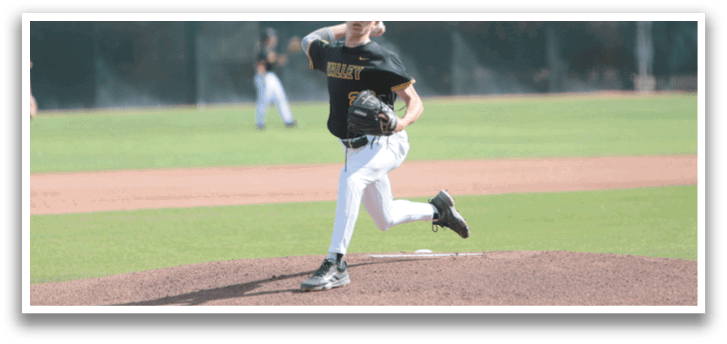 A baseball pitcher in a black shirt and white pants throwing a ball. Description generated by AI
