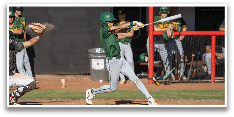 A baseball player is swinging a bat. Description generated by AI