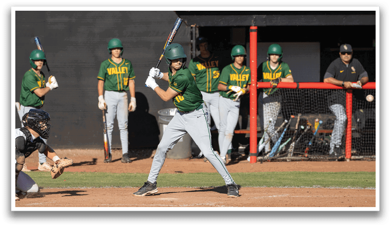 A baseball player is swinging a bat. Description generated by AI