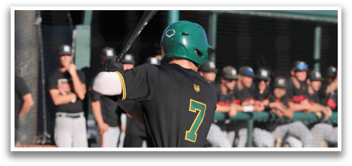 A baseball player is swinging a bat. Description generated by AI