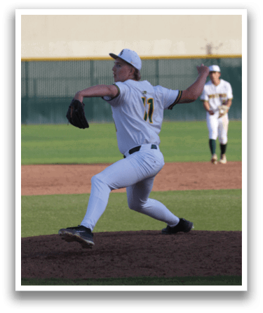 A baseball player in a white uniform is pitching a ball. Description generated by AI