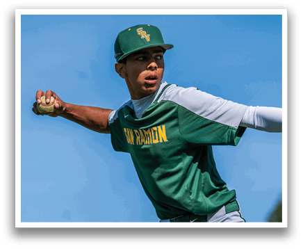 A baseball player wearing a green and white jersey. Description generated by AI