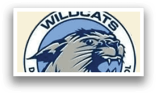A logo for a school with a blue and white background. Description generated by AI