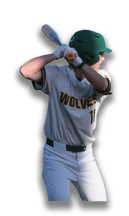 A baseball player in a green helmet and white uniform is swinging a bat. Description generated by AI