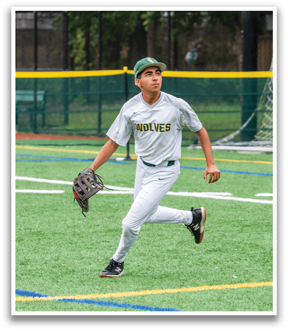 A baseball player wearing a gray and white uniform is running on the field. Description generated by AI