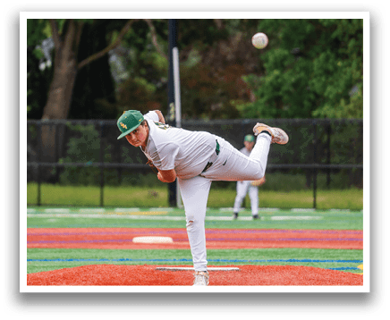 A baseball player in a white uniform is pitching a ball. Description generated by AI
