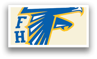 A blue and yellow logo for the FHS. Description generated by AI