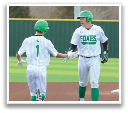 Two baseball players from the team Boxes are walking on the field, shaking hands. Contenido generado con IA