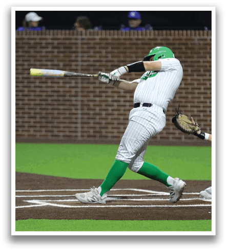A baseball player is swinging a bat at a ball, while a catcher is ready to catch it. Contenido generado con IA