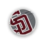 A collection of sports merchandise, including a baseball glove, a baseball, and a shirt with the letters “SD" on it. AI generated content