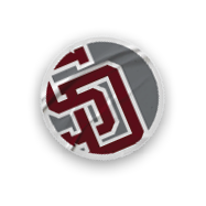 A collection of sports merchandise, including a baseball glove, a baseball, and a shirt with the letters “SD" on it. AI generated content