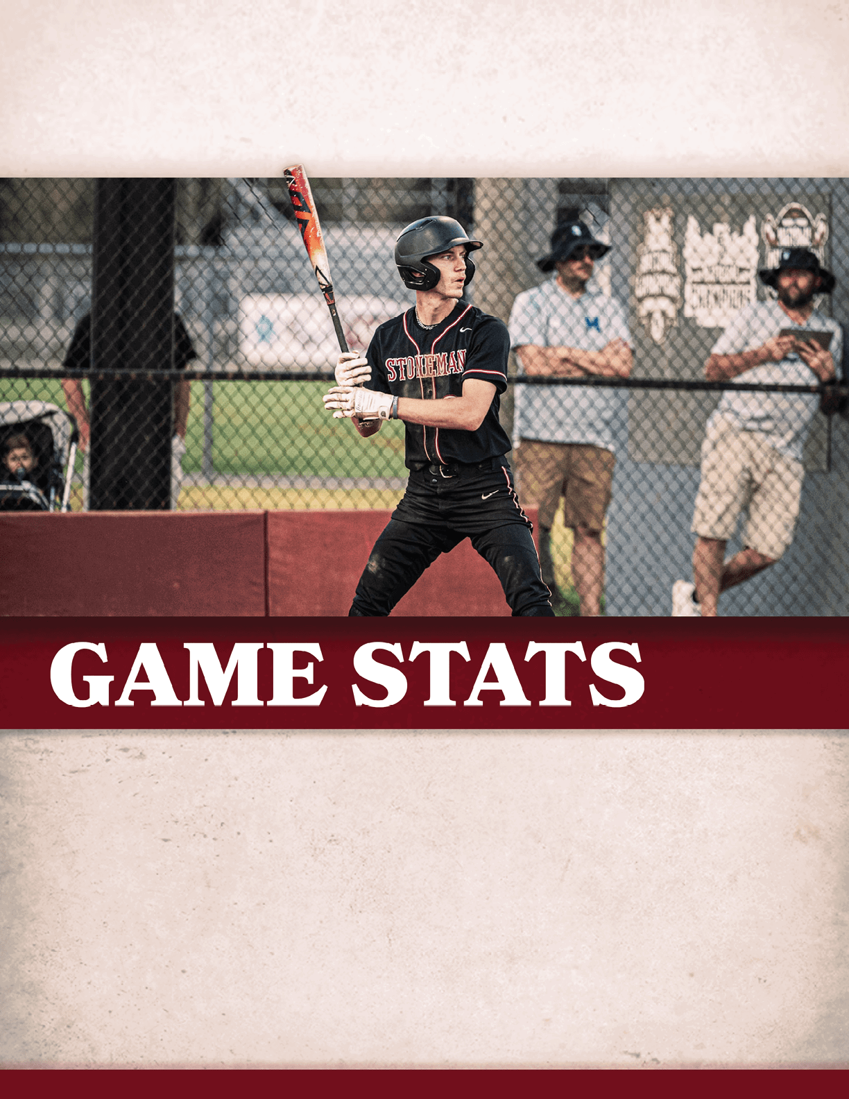 A baseball player holding a bat. Description generated by AI