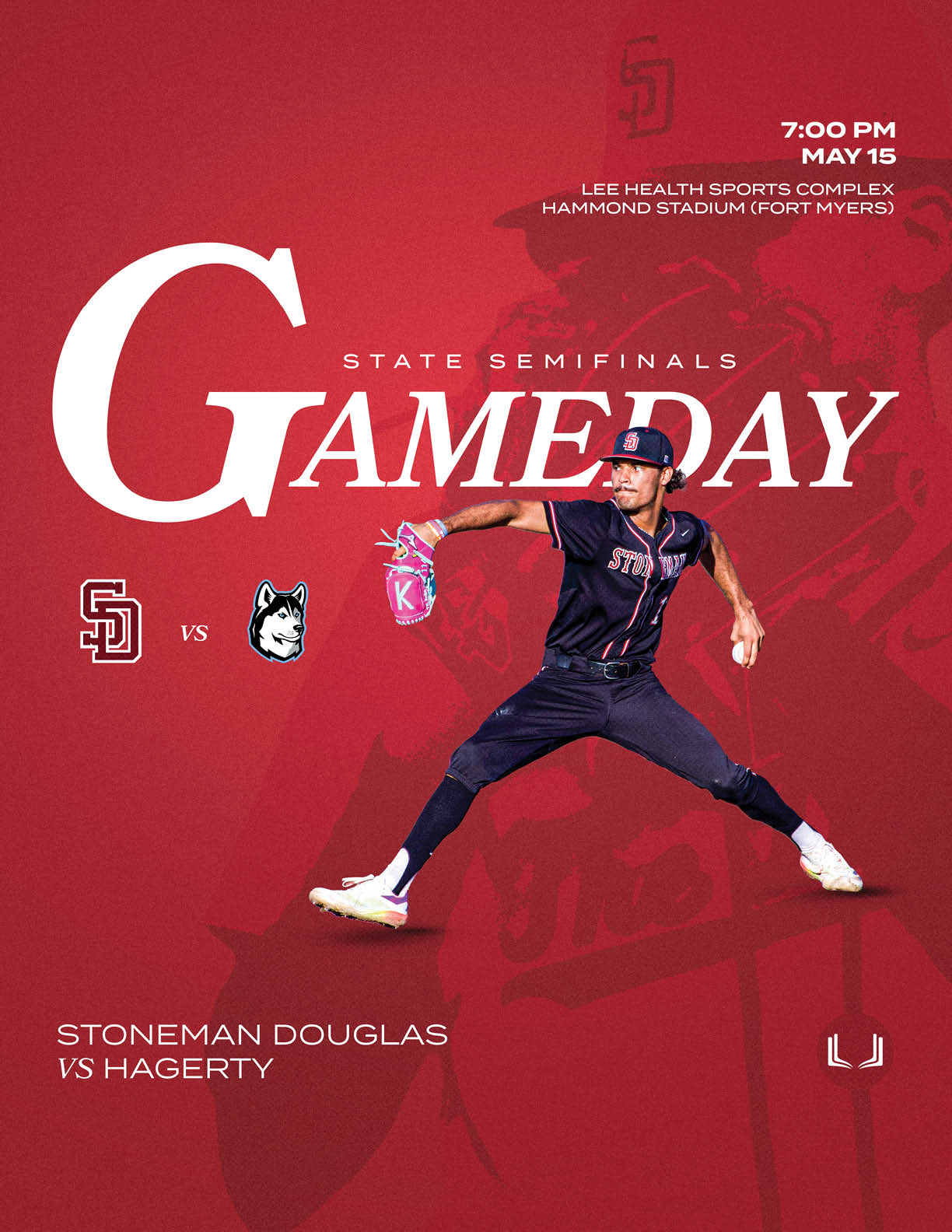 A baseball player in a black and red uniform is throwing a ball. Description generated by AI