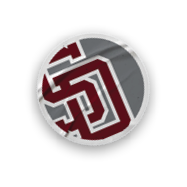 A collection of sports merchandise, including a baseball glove, a baseball, and a shirt with the letters “SD" on it. AI generated content