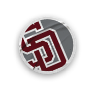 A collection of sports merchandise, including a baseball glove, a baseball, and a shirt with the letters “SD" on it. AI generated content