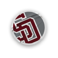 A collection of sports merchandise, including a baseball glove, a baseball, and a shirt with the letters “SD" on it. AI generated content