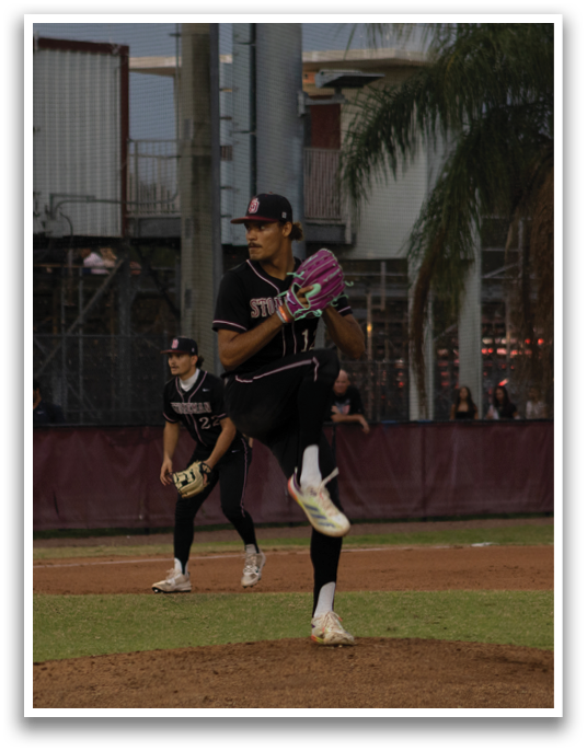 A baseball player is holding a bat, ready to swing. AI generated content