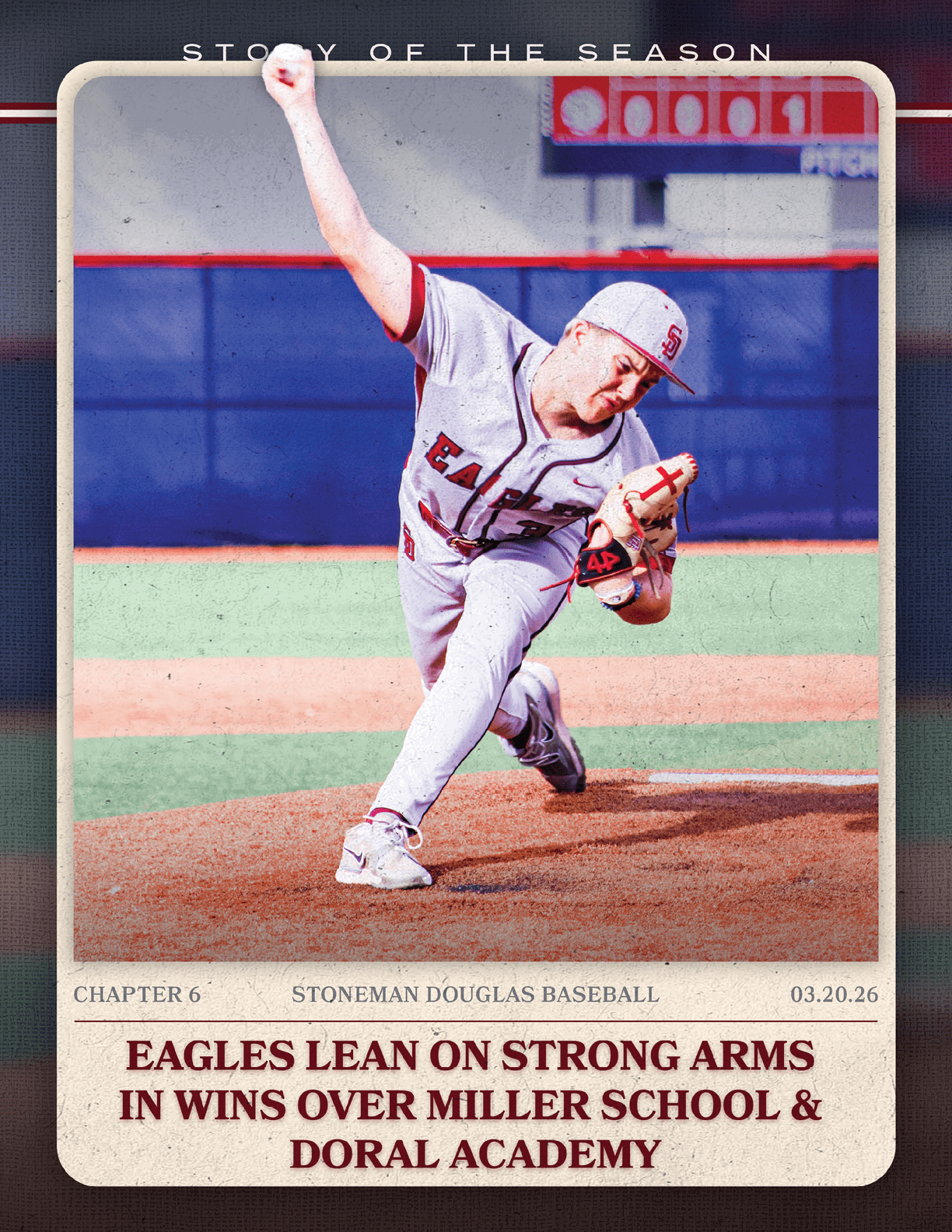 A baseball player in a white uniform is swinging a bat. AI generated content