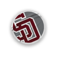 A collection of sports merchandise, including a baseball glove, a baseball, and a shirt with the letters “SD" on it. AI generated content