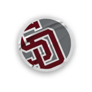 A collection of sports merchandise, including a baseball glove, a baseball, and a shirt with the letters “SD" on it. AI generated content