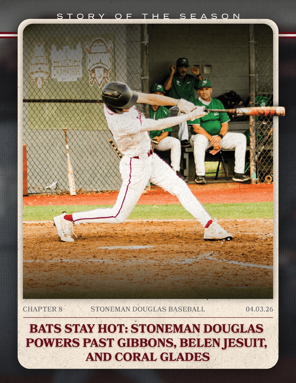A baseball player in a white uniform is swinging a bat. AI generated content