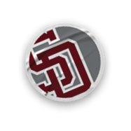A collection of sports merchandise, including a baseball glove, a baseball, and a shirt with the letters “SD" on it. AI generated content