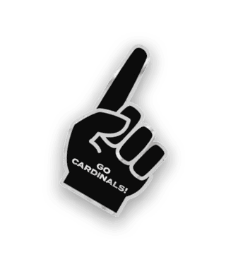 A collection of stickers featuring a red bird, a baseball, and a hand with a thumbs up. AI generated content