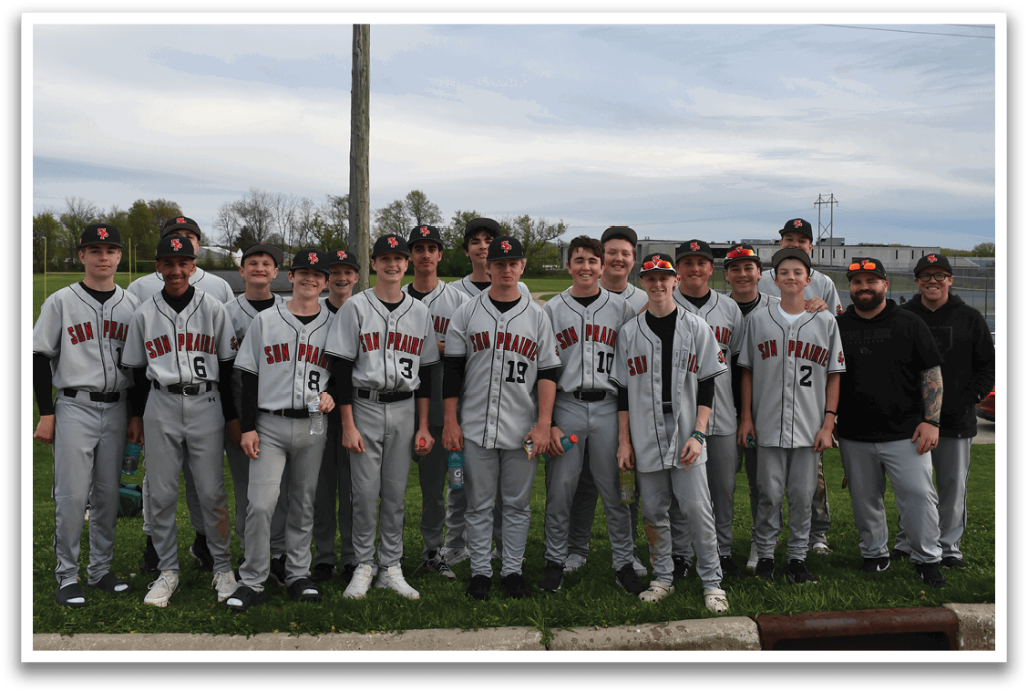 Baseball team posing for a photo on the field. AI generated content