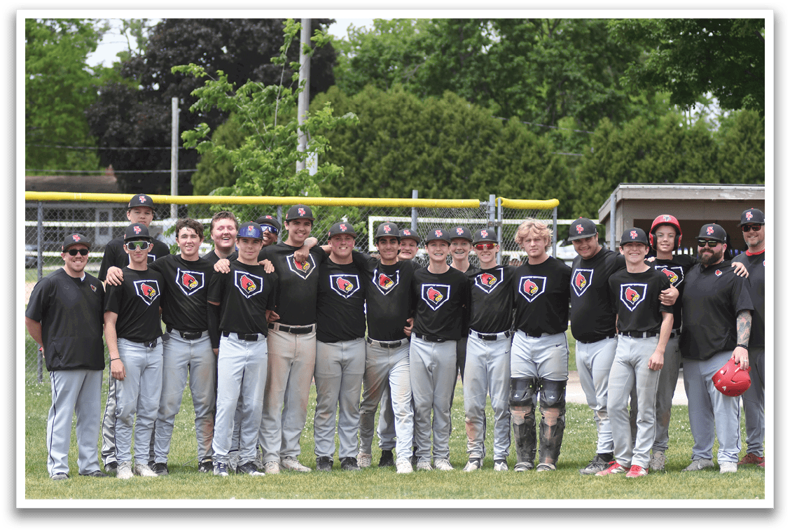 Baseball team posing for a photo on the field. AI generated content