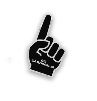 A collection of stickers featuring a red bird, a baseball, and a hand with a thumbs up. AI generated content