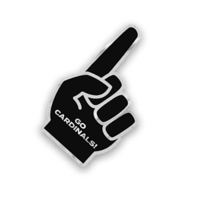 A collection of stickers featuring a red bird, a baseball, and a hand with a thumbs up. AI generated content