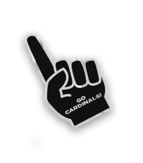 A collection of stickers featuring a red bird, a baseball, and a hand with a thumbs up. AI generated content