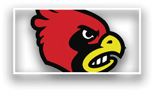 A red and black bird with a yellow beak. AI generated content