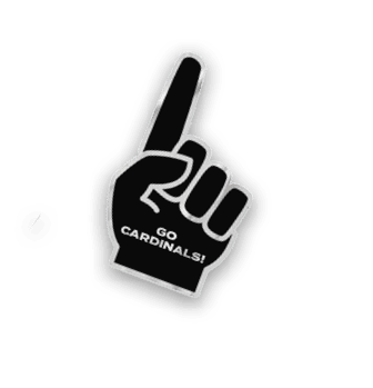 A collection of stickers featuring a red bird, a baseball, and a hand with a thumbs up. AI generated content