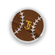 A collection of stickers and magnets featuring the letters J and L, a baseball glove, and a baseball. AI generated content