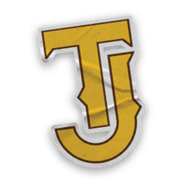 A collection of stickers and magnets featuring the letters J and L, a baseball glove, and a baseball. AI generated content