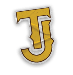 A collection of stickers and magnets featuring the letters J and L, a baseball glove, and a baseball. AI generated content