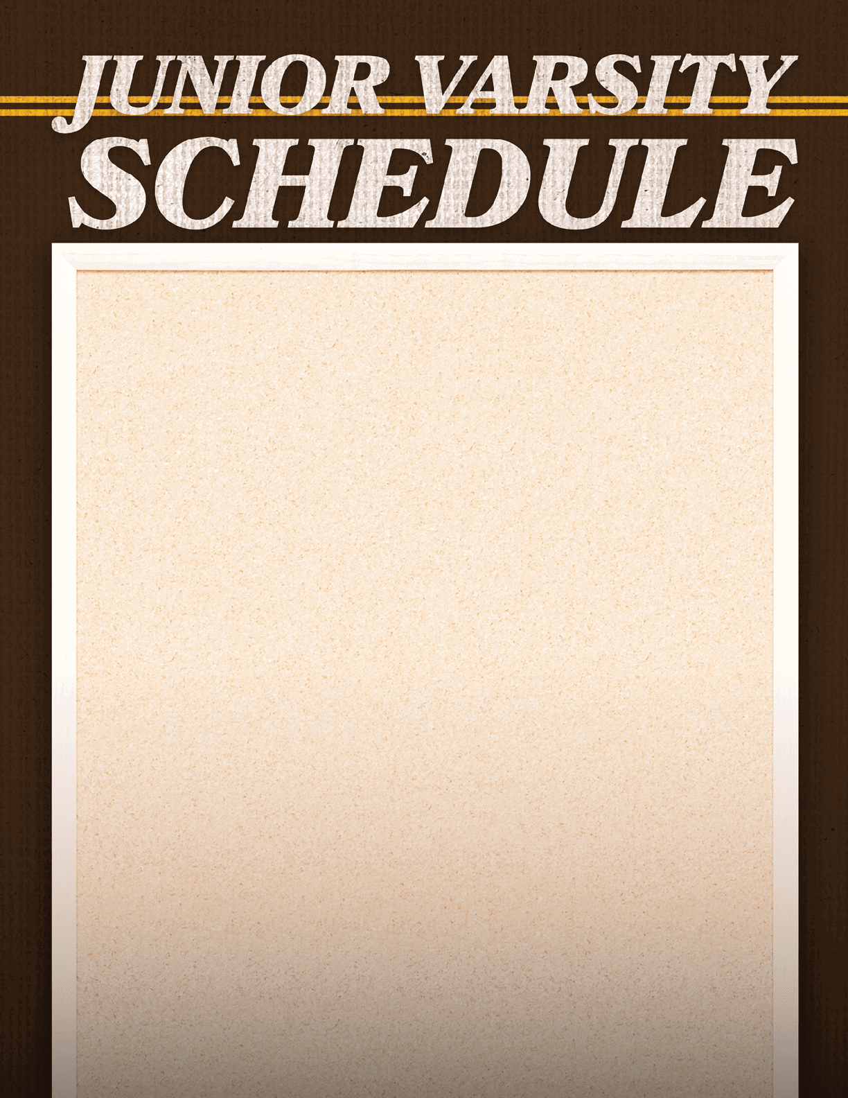 A blank calendar with the words “Junior Varsity Schedule" written at the top. AI generated content